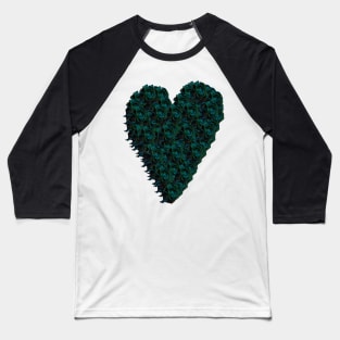 Aqua Rose Heart Baseball T-Shirt